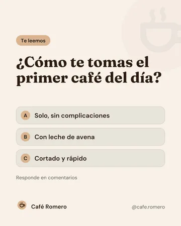 Pregunta para que comenten (Café Romero, proyecto de demostración)