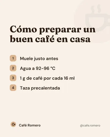 Consejo útil que se guarda (Café Romero, proyecto de demostración)